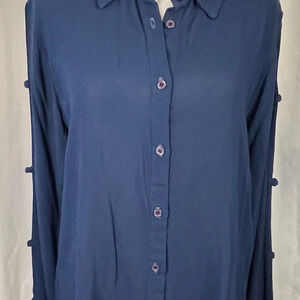 Michael‎ Lauren Navy Blue Button Down Shirt